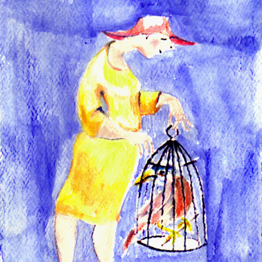 Lady with Birdcage
